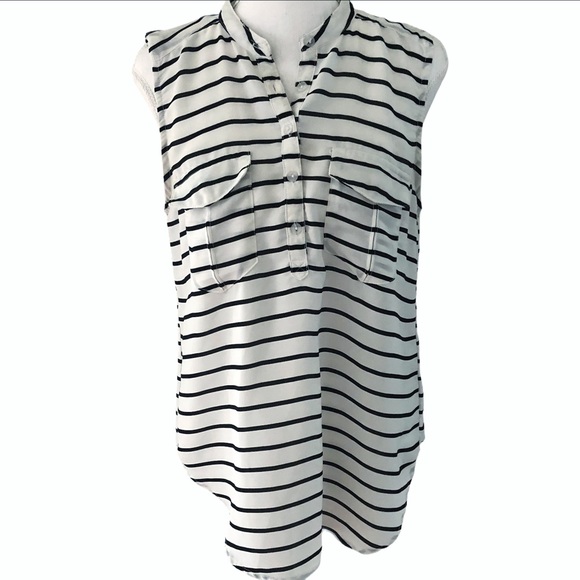 ELODIE Black & White Striped Blouse - Picture 2 of 10
